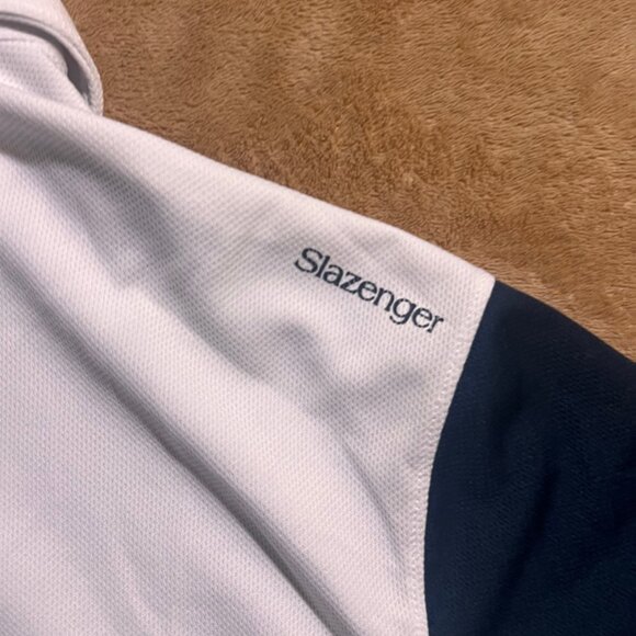 Slazenger Men Large Navy White Pocket Short Sleeve 3 Button Golf Polo‎ Shirt (W) - Picture 8 of 8